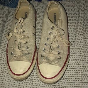 Glittery cream converse
